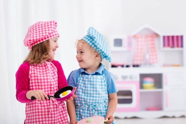 solid wood play kitchen set for children