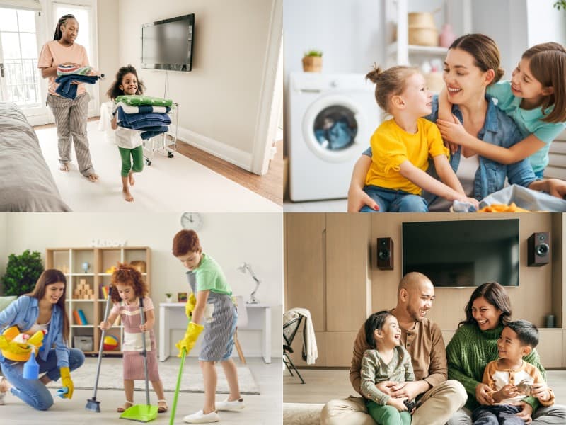Unlock the power of decluttering for a more creative and connected home, where play takes center stage in a screen-free environment.